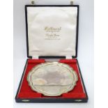 A silver salver hallmarked Sheffield 1973 maker Pinder Brothers 8" diameter (264g) Please Note -