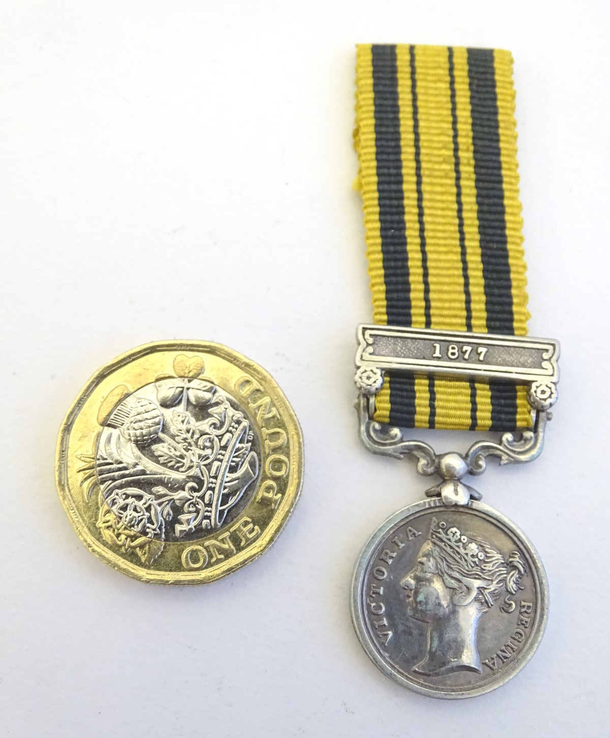 Militaria: a Victorian miniature South Africa Medal, with 1877 bar, 2" long (including ribbon.) - Image 4 of 8