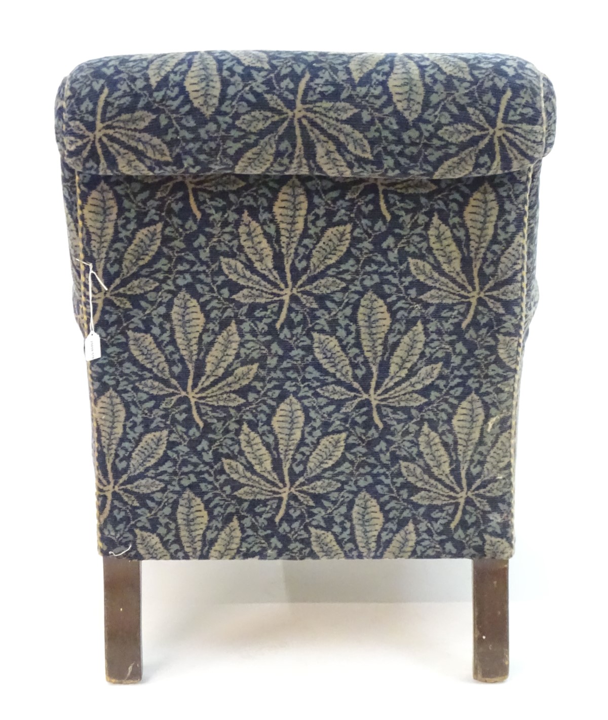 An early 20thC station master's office armchair with swept arms and standing on turned front legs - Image 7 of 8