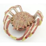 A Palissy style majolica pot and cover formed as a crab. Approx. 2 1/2" high x 7 1/2" long Please