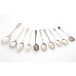 Assorted silver and silver plate teaspoons etc. (9) Please Note - we do not make reference to the
