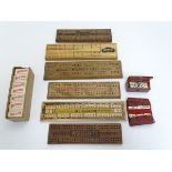 A set of advertising dominoes for White Horse whisky, together with a box of miniature bone