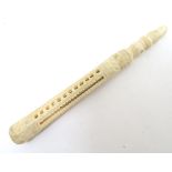 A Victorian carved bone Stanhope with a view of Crystal Palace. Approx. 4 5/8" long Please Note - we