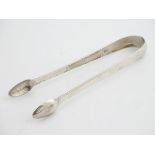 Scottish silver sugar tongs, Edinburgh c. 1807 maker Francis Howden 5 3/4" long (34g) Please