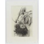 Derek Jones (c. 1955), Charcoal on paper, A study of a nude lying on her back, Signed lower left,
