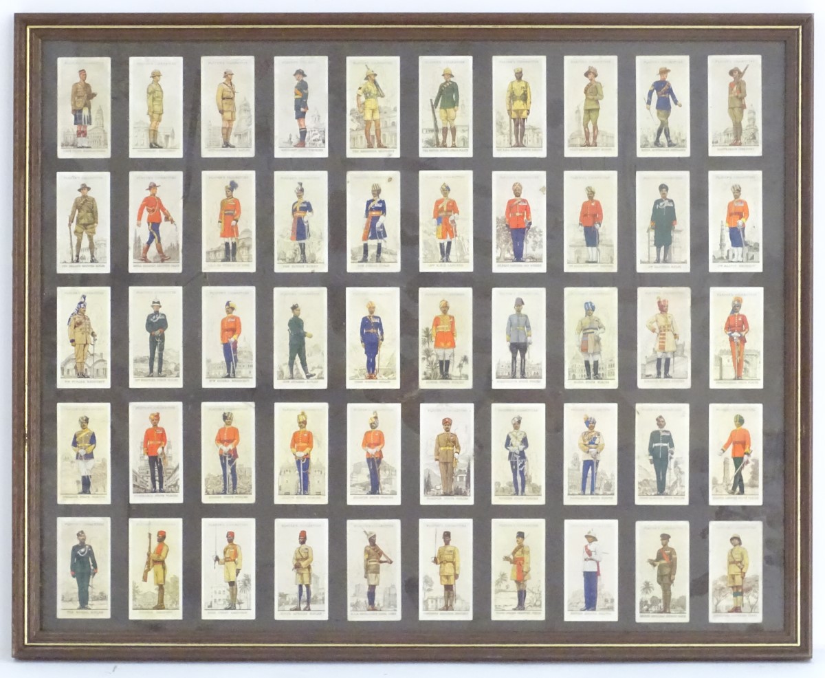 A full set of 50 Player's Cigarette cards Military Uniforms of the British Empire Overseas (1938)