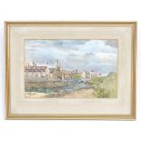 John A. S. Duncan, XX, Scottish School, Watercolour, Low Tide, A river with boats at low tide.
