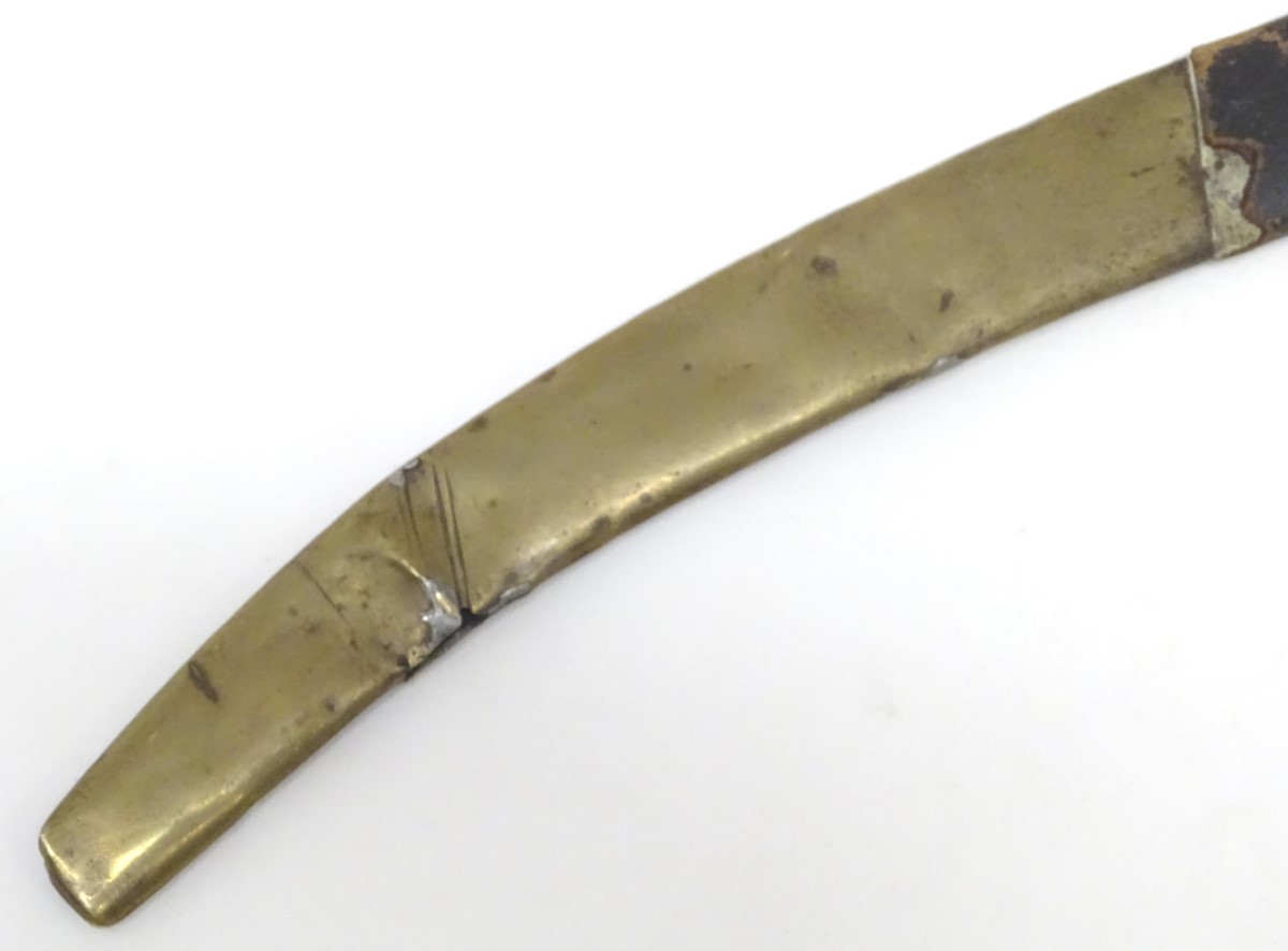 Militaria: a French 19thC Midshipman's dirk, the brass hilt stamped '44 34', bone grip, - Image 3 of 11