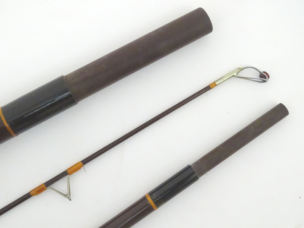 Fishing: a mid-20thC House of Hardy 13' 396cm 'Matchmaker' fishing rod, 3-piece, in cloth case - Image 12 of 12