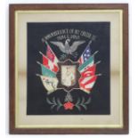 Militaria: a c1900 US Navy framed memento, entitled 'In Remembrance of my Cruise ie. China & Japan.'