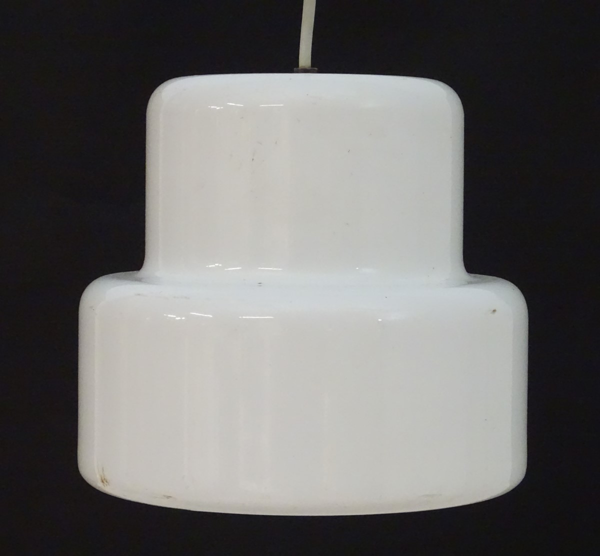 A vintage retro pendant light of stepped form. Approx. 7 1/4" high. Please Note - we do not make