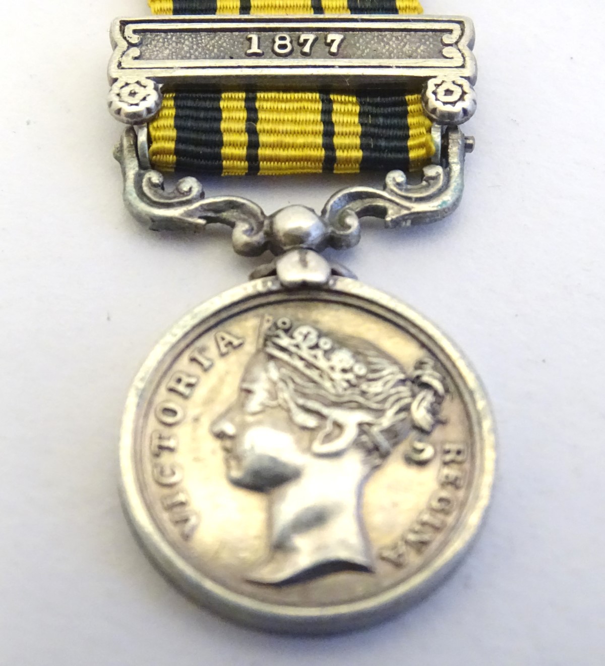 Militaria: a Victorian miniature South Africa Medal, with 1877 bar, 2" long (including ribbon.) - Image 3 of 8