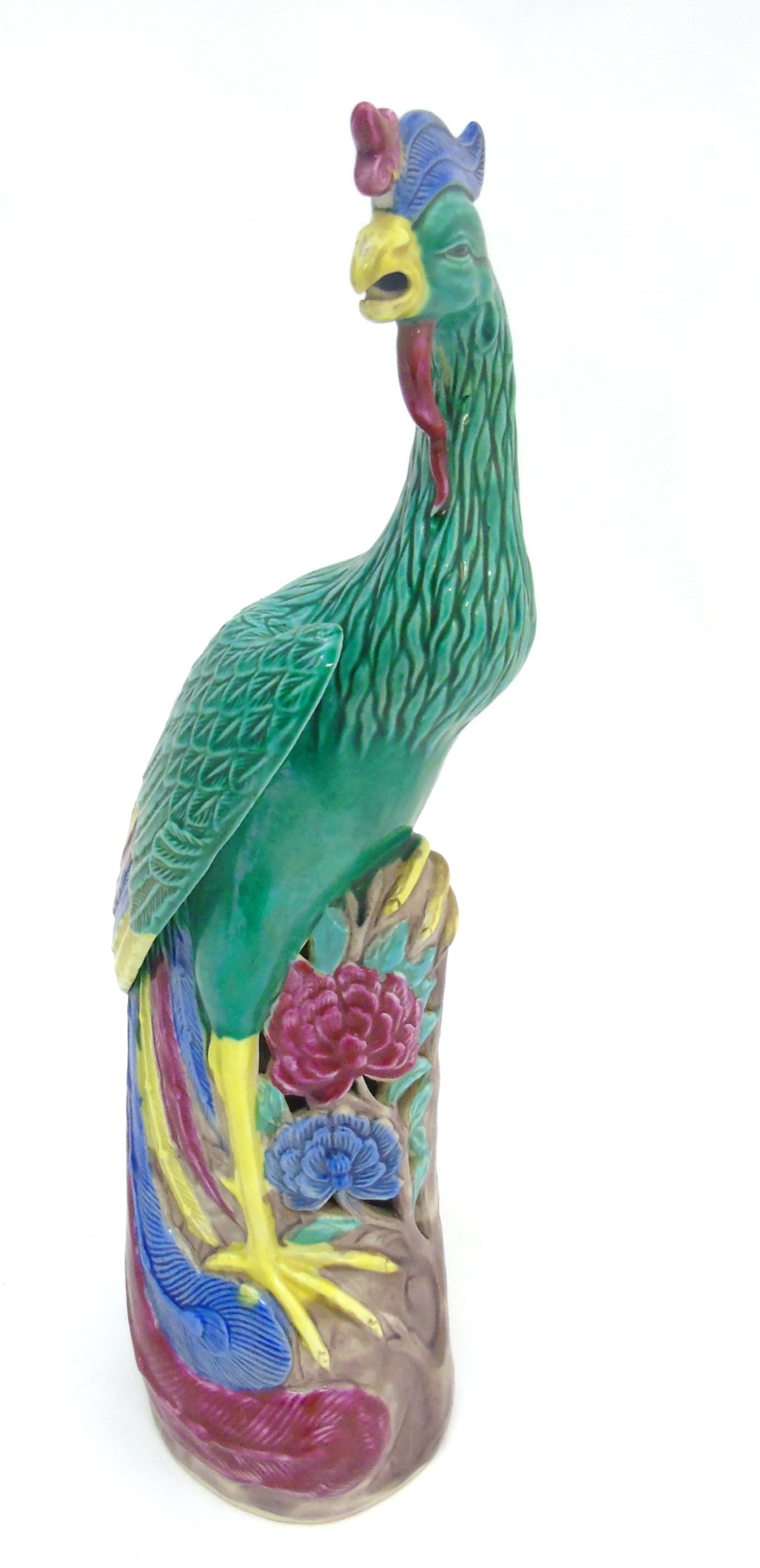 A Chinese porcelain model of a colourful phoenix / Fenghuang bird. Approx. 11 3/4" high Please - Image 4 of 8