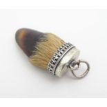 A Victorian hunting trophy pendant set with taxidermy deer hoof with .800 silver mount 1 1/2" long