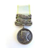 Militaria: a Victorian miniature Crimea Medal, with Sebastopol and Inkermann bars. 2" long (