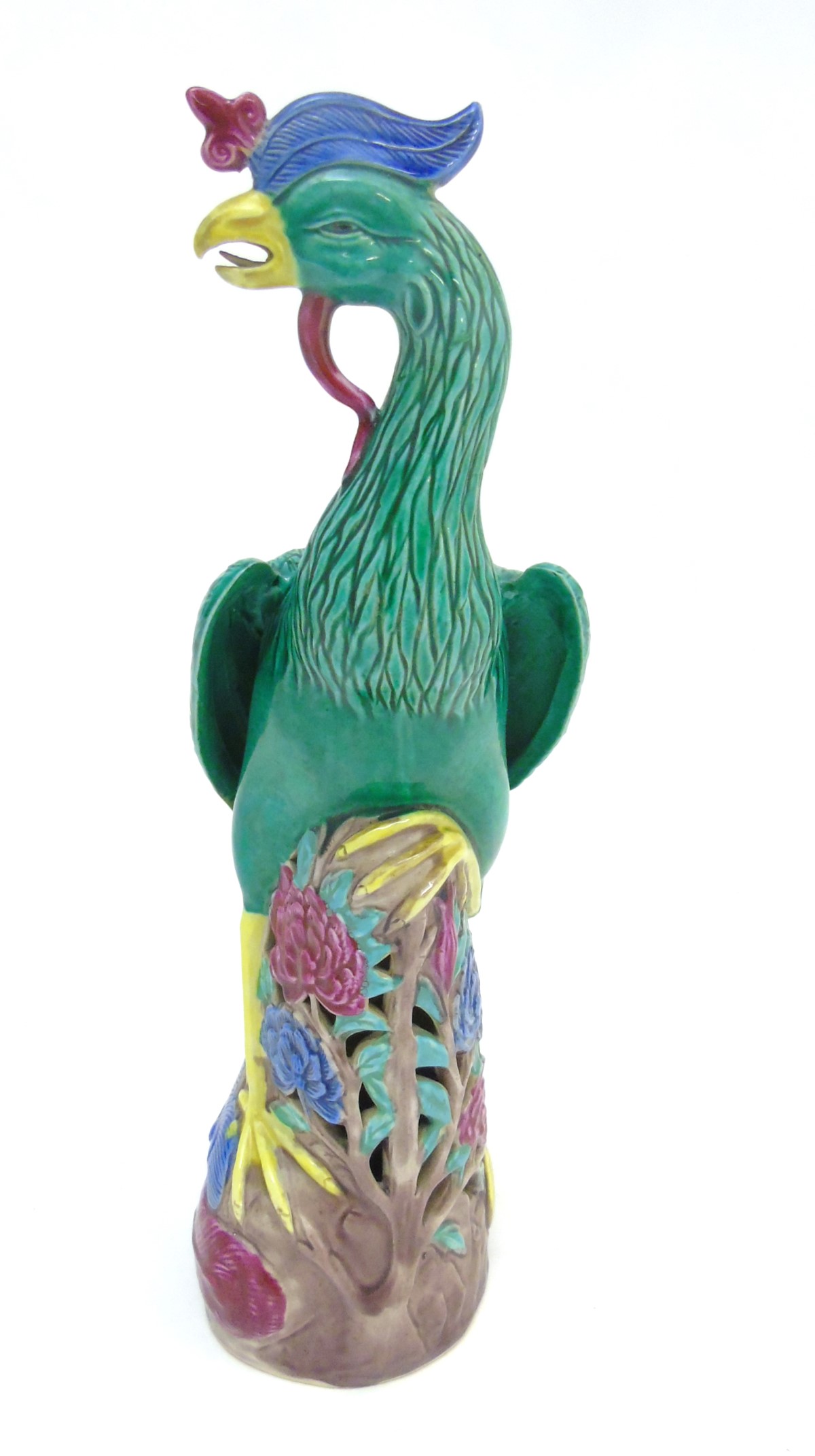 A Chinese porcelain model of a colourful phoenix / Fenghuang bird. Approx. 11 3/4" high Please - Image 5 of 8