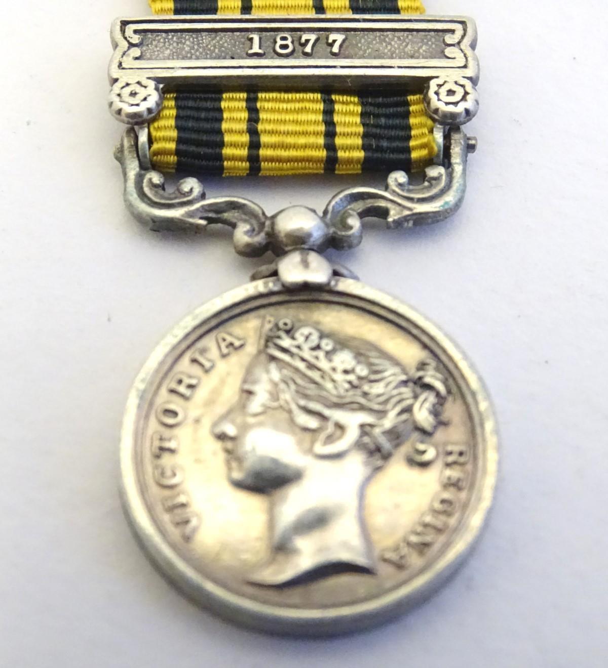 Militaria: a Victorian miniature South Africa Medal, with 1877 bar, 2" long (including ribbon.) - Image 2 of 8