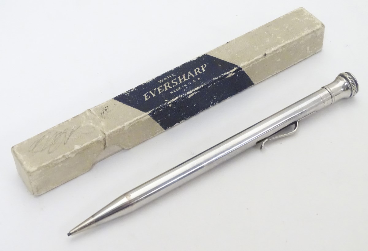 An American WAHL Eversharp silverplated propelling pencil Please Note - we do not make reference
