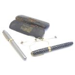 An Edwardian cased pair of spectacles / glasses , together with a Conway Stewart fountain pen (