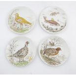 Four British Anchor plates to include three from the 'Wild Birds of Heath and Moorland' series: '