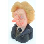 Political Memorabilia: A 20thC head of Margaret Thatcher squeaking dog toy by Spitting Image