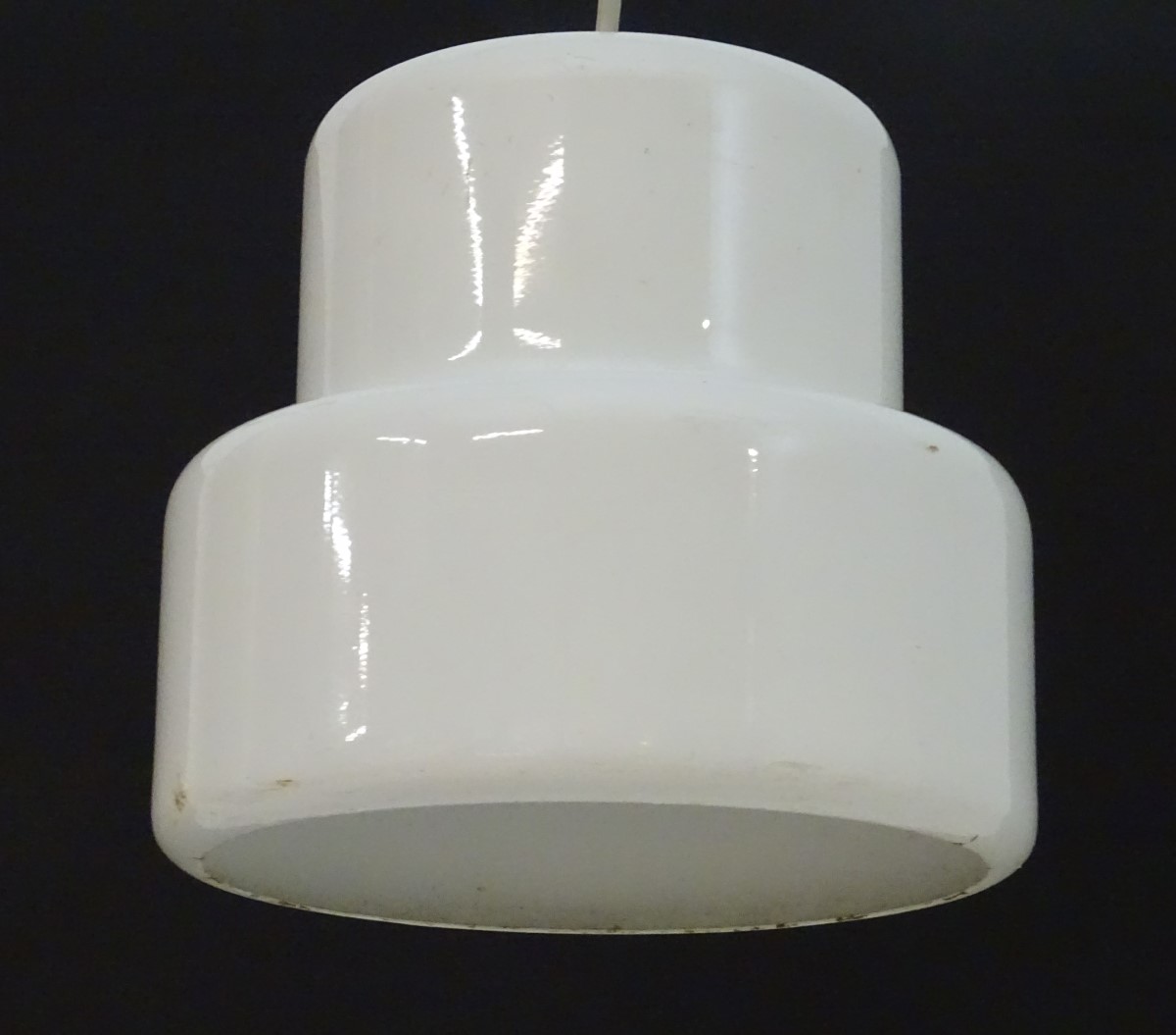 A vintage retro pendant light of stepped form. Approx. 7 1/4" high. Please Note - we do not make - Image 4 of 6