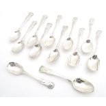 A set of 6 Geo IV silver kings pattern spoons engraved '49'.Hallmarked London 1828 maker William
