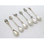 Assorted silver plate and white metal souvenir spoons including examples for Eindhoven Station ,