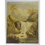 Manner of William Callow (1812-1908) Watercolour, A rocky waterfall. Approx. 11'' x 8 1/4'' Please