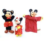 Toys: Two 20thC Walt Disney Productions Mickey Mouse toys, a Mickey Mouse hand puppet by Semco Ltd.,