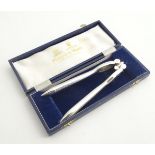 Silver plate nut crackers in a fitted case marked ' Mappin & Webb ' Please Note - we do not make