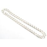 A silver flat curblink chain necklace 20" long (approx 155g) Please Note - we do not make