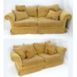 A pair of late 20thC sofas. 89? long x 39? wide x 31? high Please Note - we do not make reference to