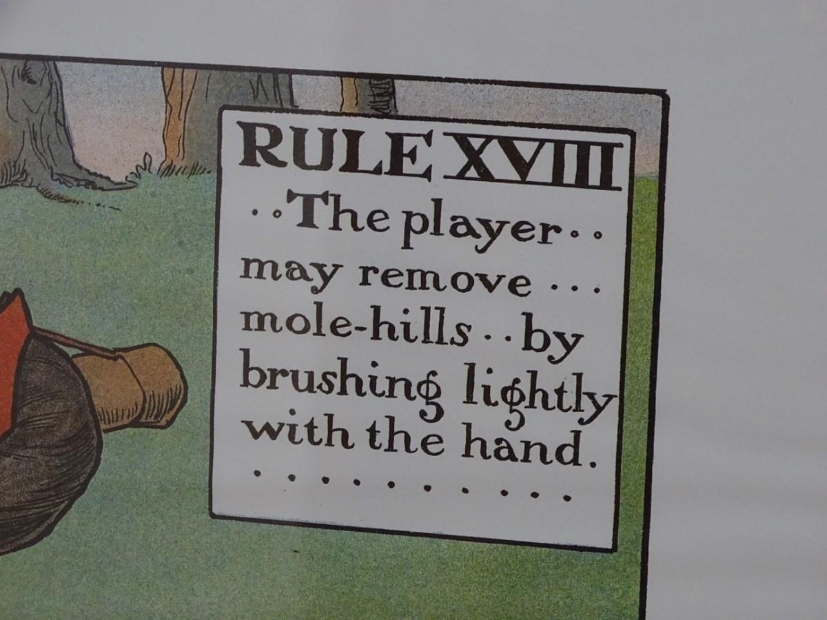 After Chas Crombie (1880-1967), English School, Humorous cartoon chromolithographs x2, The Rules - Image 10 of 21