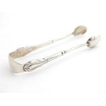 Victorian small silver sugar tongs, hallmarked Birmingham 1896. Approx. 3 1/2" long (12g) Please