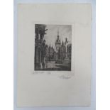 An early 20thC engraving depicting Marienplatz / Mary's Square, Munich, Germany. Featuring the