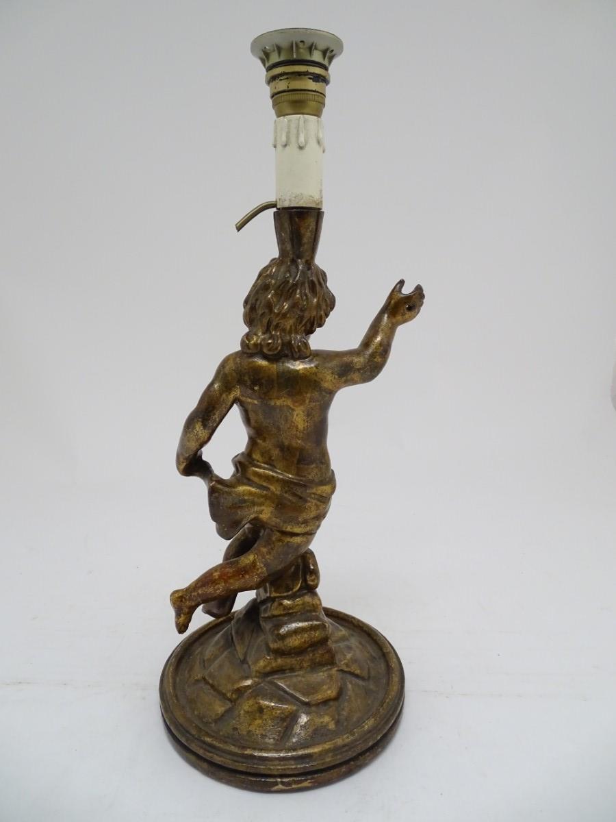 A composite lamp base formed as a classical putto / cherub on a rocky outcrop. Approx. 21" high - Image 6 of 9