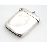 A silver vesta case hallmarked Birmingham 1908 maker William Hair Haseler 1 3/4" x 1 1/4"(17g)