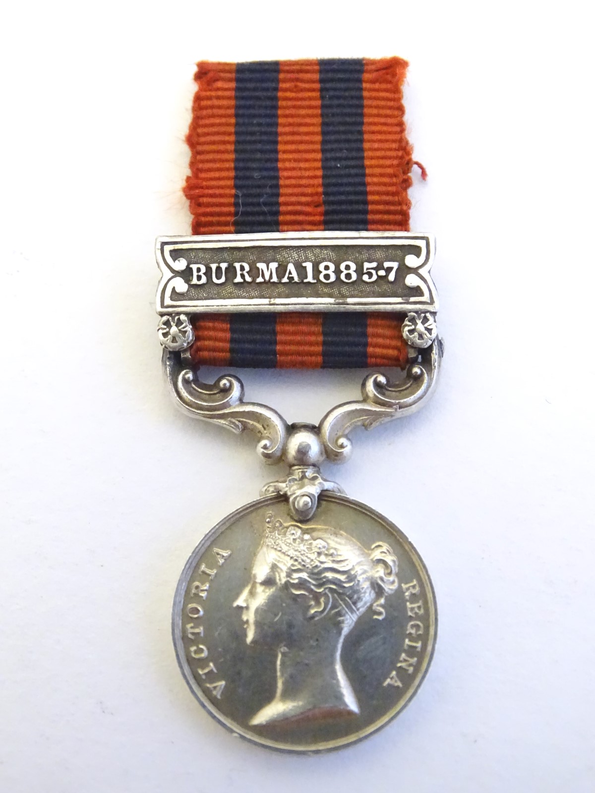 Militaria: a Victorian miniature Indian General Service Medal, with Burma 1885-7 bar and swivel