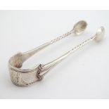 Silver sugar tongs with twist decoration maker Josiah Williams & Co. C.1890 4 1/4" long (24g) Please