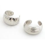 Two Italian silver bangle formed bracelets. (2) Please Note - we do not make reference to the