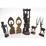 Ethnographic / Native / Tribal: A quantity of assorted tribal pieces, to include a carved wood