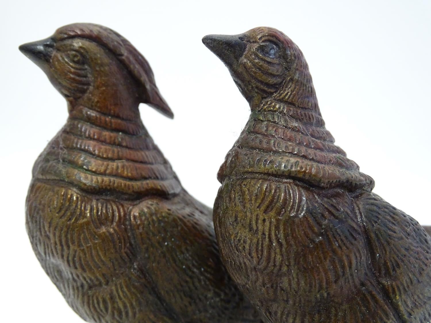 A pair of cast menu holders formed as Lady Amherst pheasants. Largest approx. 11" long Please Note - - Image 19 of 22