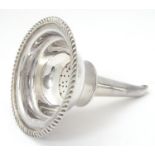 A 19thC silver plate wine funnel. Approx. 5 1/2" long overall Please Note - we do not make reference