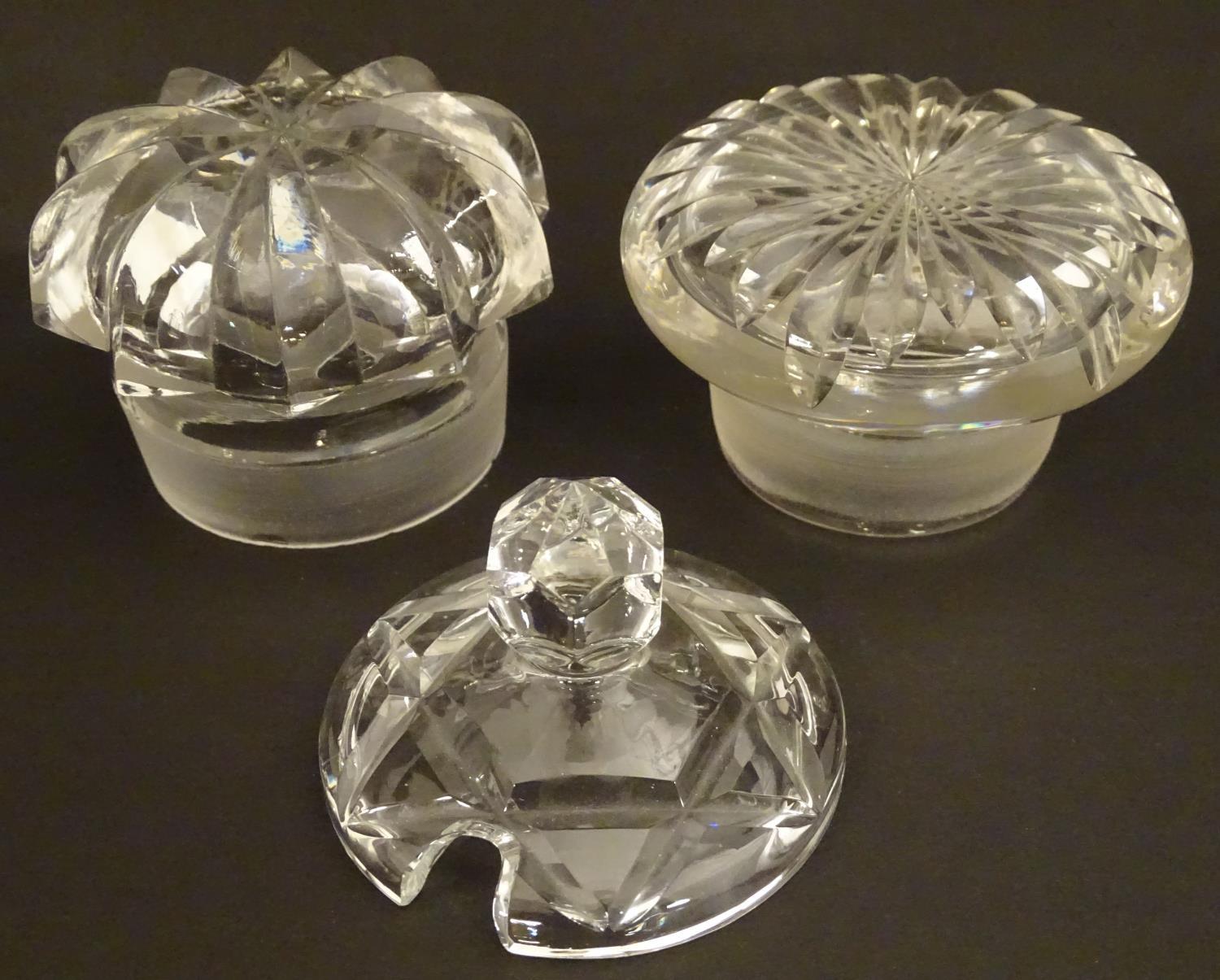 Assorted 19thC / 20thC glass pickle / preserve jars The largest 6" tall (3) Please Note - we do - Image 4 of 23