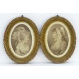 A pair of Francesco Bartolozzi oval stipple engravings after J. H. Benwell, A St James's Beauty, a