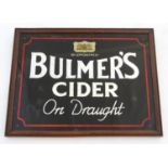 Kitchenalia: a mid-20thC framed public house/bar advertising sign for Bulmer's Cider, 8 5/8" x 11