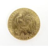 A French Republic 20 franc gold coin, 1914, approx. 6.45g Please Note - we do not make reference