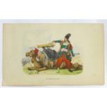 A 19thC hand coloured print entitled Ein Persischer Artillerist (A Persian Artillery Man), depicting