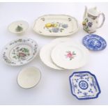A quantity of assorted Spode wares to include a coffee pot, a meat plate in the pattern Victoria,